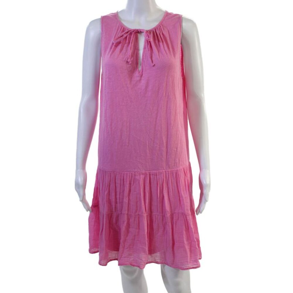 Velvet Women Shift Tank Dress Pink Sleeveless Cotton Short Bohemian Size S